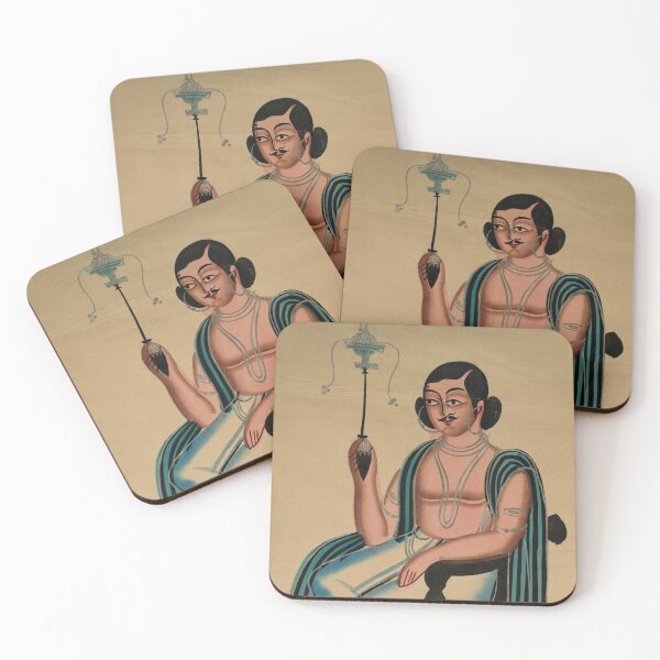 Item preview, Man Seated in a European Chair Smoking a Margila Pipe designed and sold by HinduArtGallery.