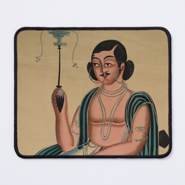 Item preview, Man Seated in a European Chair Smoking a Margila Pipe designed and sold by HinduArtGallery.