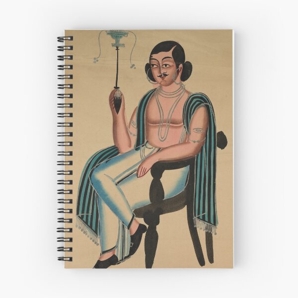 Item preview, Man Seated in a European Chair Smoking a Margila Pipe designed and sold by HinduArtGallery.