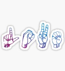 ASL "Love" Watercolour Purple Sticker