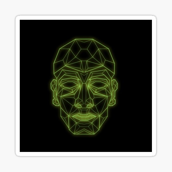 Aperçu de l'œuvre Années 1980 Wireframe Hauer Head créée et vendue par JohnRooneyArt.