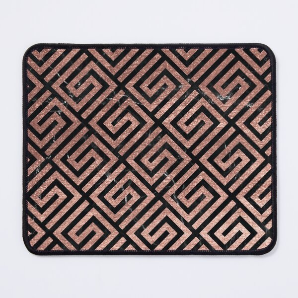 Item preview, Rose Gold Greek Key Pattern on Black Marble designed and sold by thelustrous.