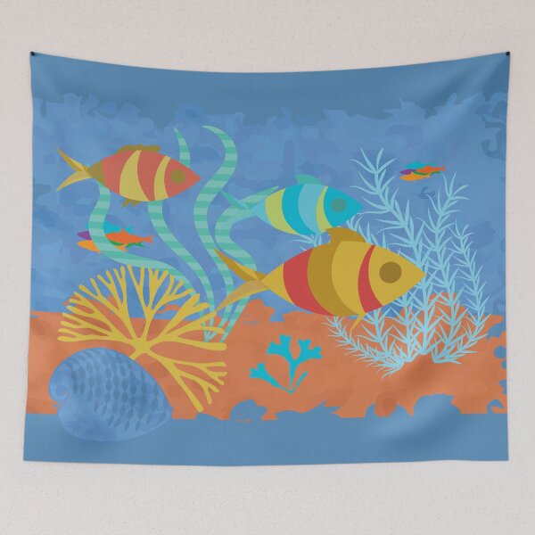 Item preview, Sea bottom Underwater Scene Fish Coral  designed and sold by Anna Lemos.