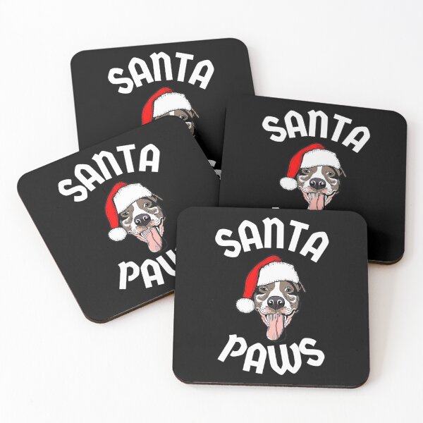 Item preview, Santa Paws Smiling dog in Santa hat Funny Pitbull Christmas designed and sold by wowart4u.