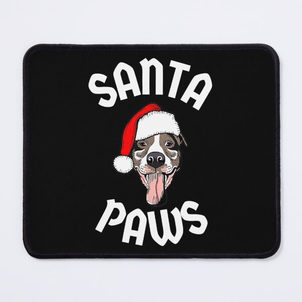 Item preview, Santa Paws Smiling dog in Santa hat Funny Pitbull Christmas designed and sold by wowart4u.