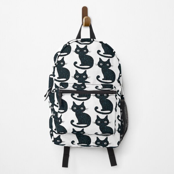 Item preview, Black Cat with Blue Floral Swirl Tattoo Pattern designed and sold by Epitome Girl.