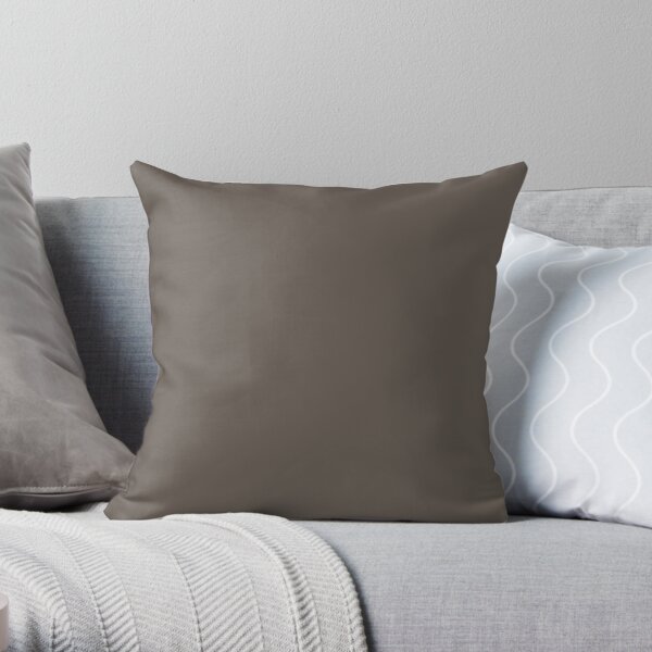 Grayed Dark Brown Solid Color 2022 Popular - Trending Shade PPG Intrigue PPG1019-7 Color trends - Popular Hues Throw Pillow
