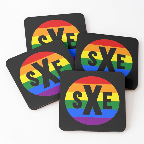 Item preview, sXe Straight Edge LGBTQ Rainbow Logo designed and sold by RevolutionInPaint.
