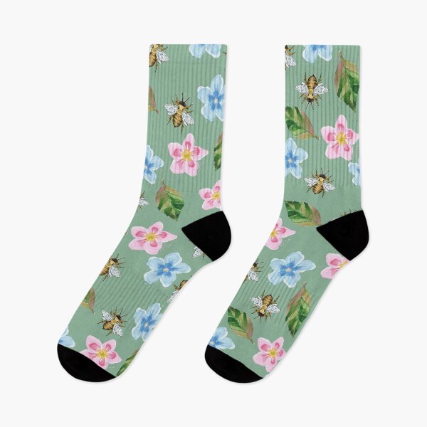 Item preview, Floral Pattern with Bees designed and sold by Taleahsdesigns.