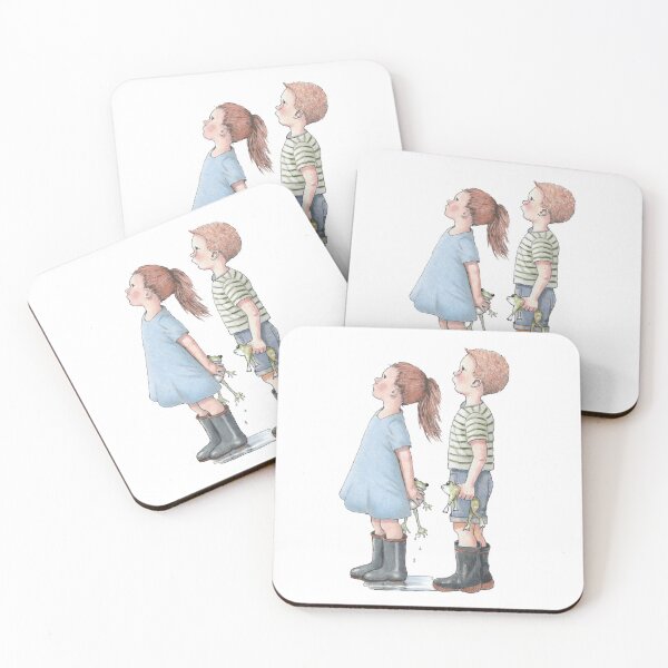 Item preview, Kids With Frogs, Red Haired Children Watercolor Painting, Childhood designed and sold by JoyfulWhimsy.