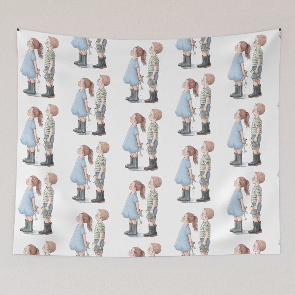 Item preview, Kids With Frogs, Red Haired Children Watercolor Painting, Childhood designed and sold by JoyfulWhimsy.
