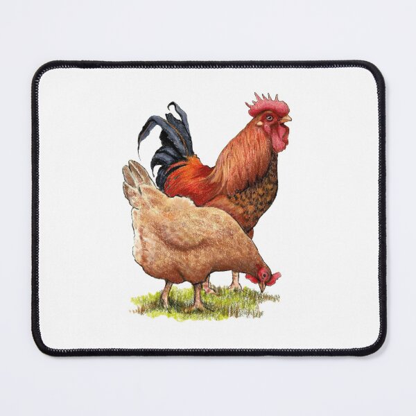 Item preview, Rooster and Hen, Chicken Art, Illustration Poultry, Farm Animals designed and sold by JoyfulWhimsy.