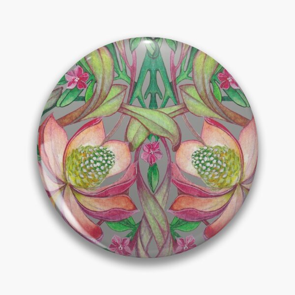 Item preview, Pink Protea & Plumbago on Grey Ground designed and sold by Paintrix.