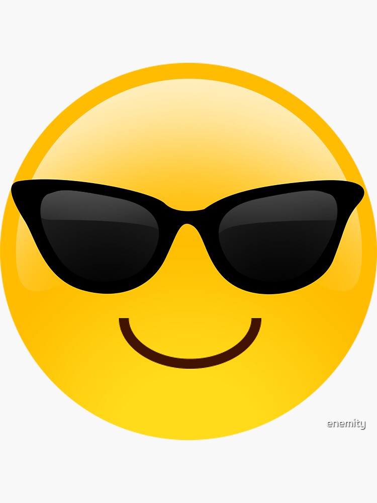 "Cool Guy Emoji " Sticker by enemity Redbubble