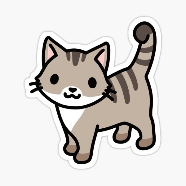 Grey Tabby Cat Sticker