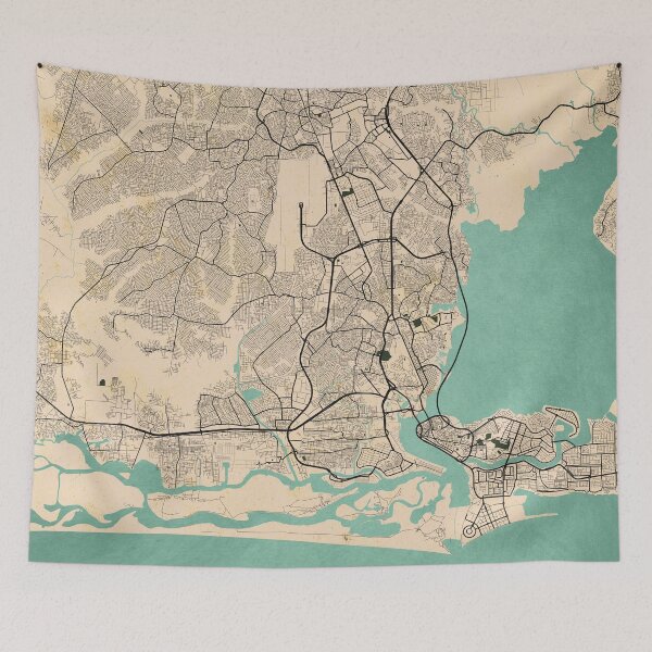 Item preview, Lagos City Map of Nigeria - Vintage designed and sold by deMAP.