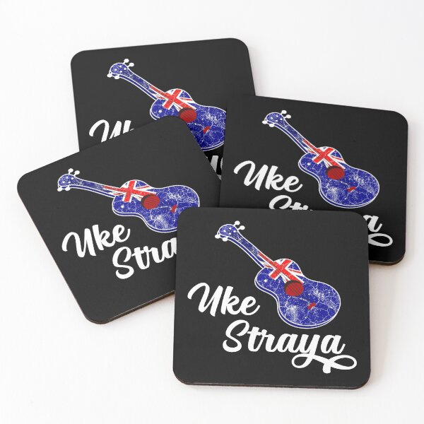 Aperçu de l'œuvre Uke Straya, jeu de mots de ukulélé australien avec le drapeau de l'Australie créée et vendue par DeliriousSteve.