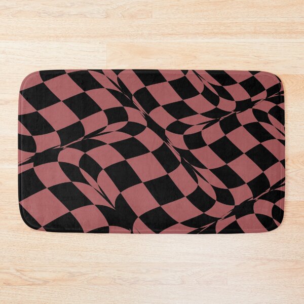Artikelvorschau, Rot Schwarz Retro Verzerrtes Schachbrettmuster 2022 Farbtrends Behr Lingonberry Punch M150-6 - Trendfarben entworfen und verkauft von ColorOfTheYears.