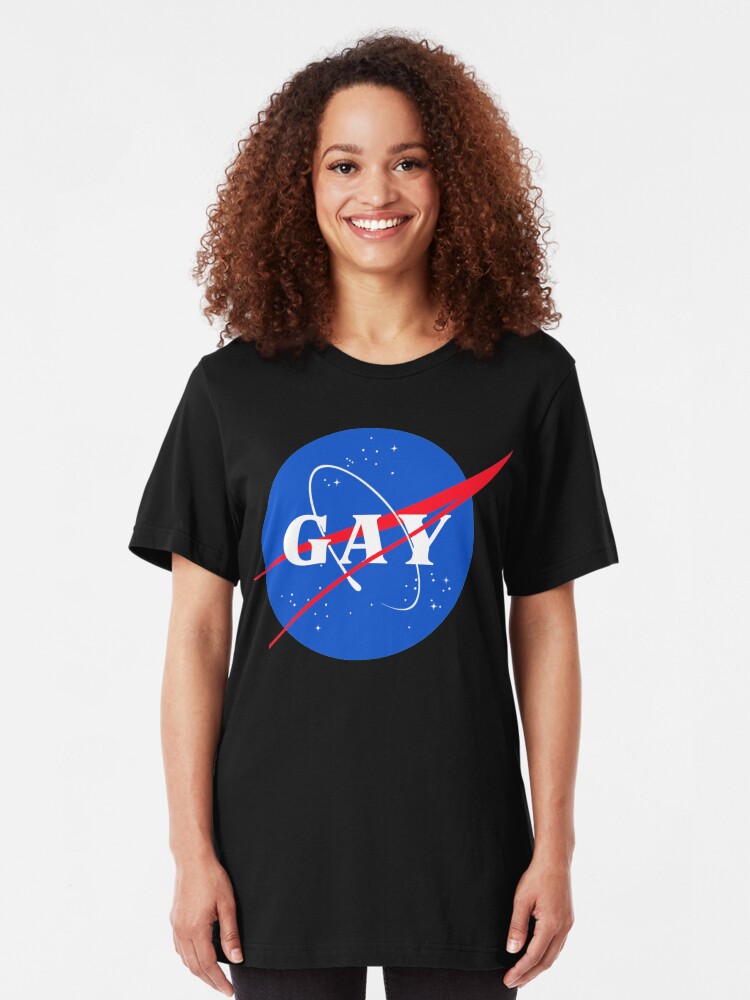 Alternate view of Nasa Gay Pride Logo Slim Fit T-Shirt