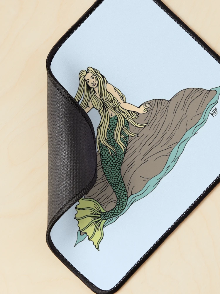 Thumbnail 2 of 5, Mouse Pad, Mermaid on Rocks designed and sold by Azure Lion Productions.