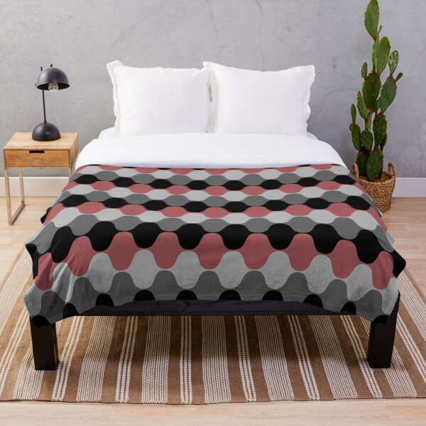 Aperçu de l'œuvre Motif à rayures ondulées rétro hypnotique rouge gris noir 2022 Tendances des couleurs Behr Lingonberry Punch M150-6 - Couleurs tendance créée et vendue par ColorOfTheYears.