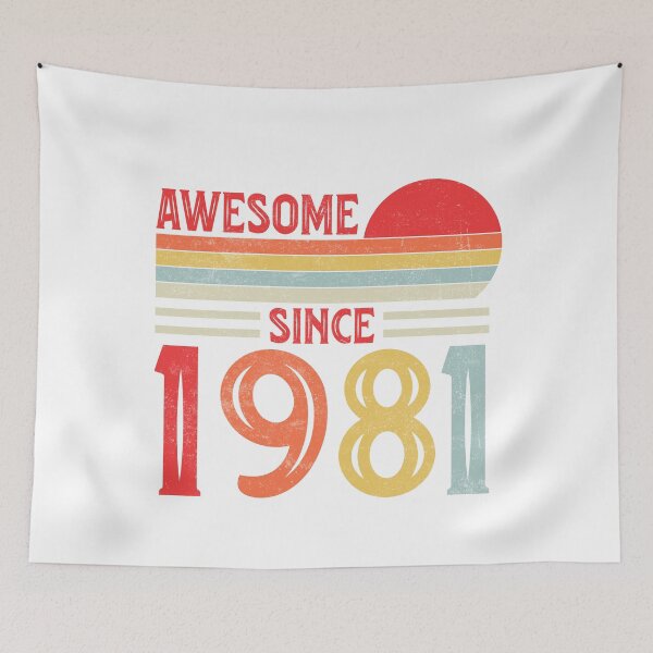 Item preview, Vintage Retro Awesome Since 1981 40th Birthday 40 Years Old designed and sold by Best Designer.
