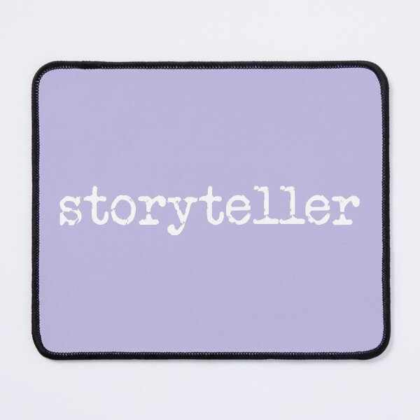 Item preview, storyteller in white on lavender designed and sold by TeaRoseWriter.