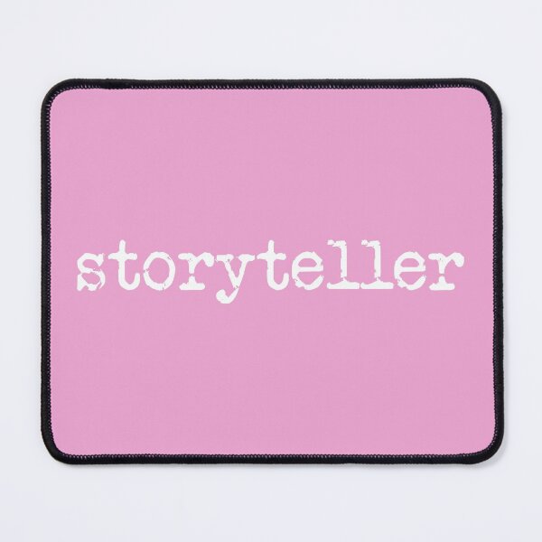 Item preview, storyteller in white on pink designed and sold by TeaRoseWriter.