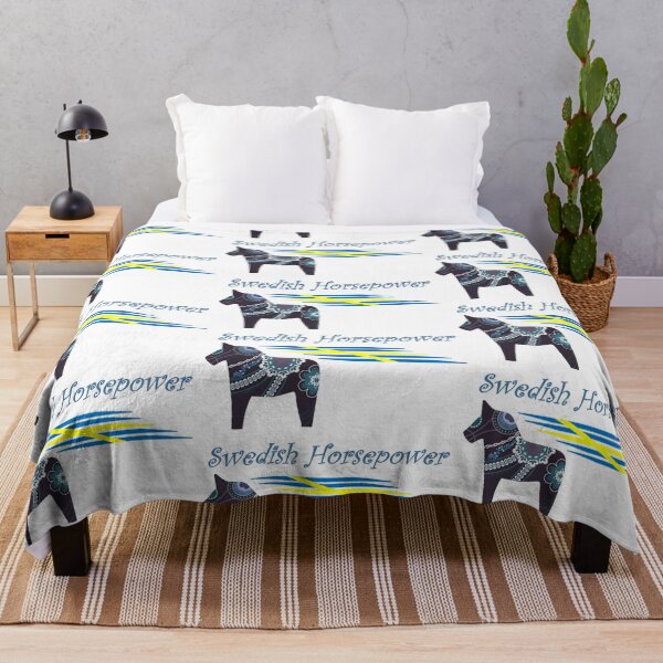 Item preview, Swedish Horsepower Wind Flag Blue Dala designed and sold by HighCountry2021.