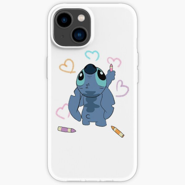 Coque iPhone 13 Pro Max Stitch de Lilo et Stitch in love en coeur  transparente