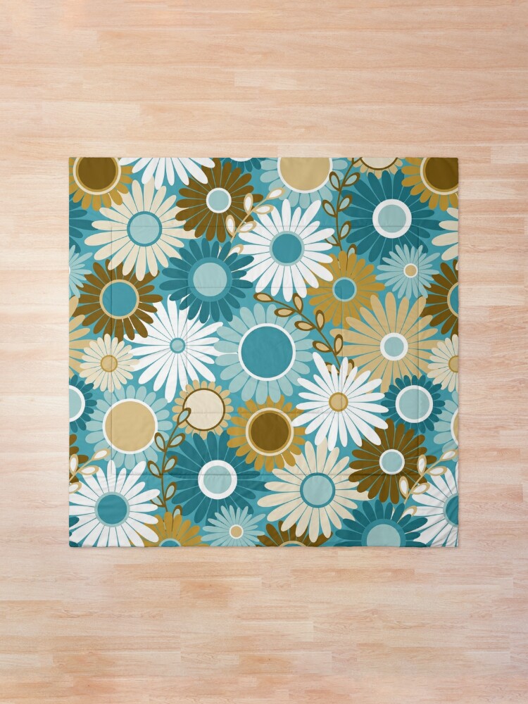 Blue Flower Pattern Kraft Wrapping Paper