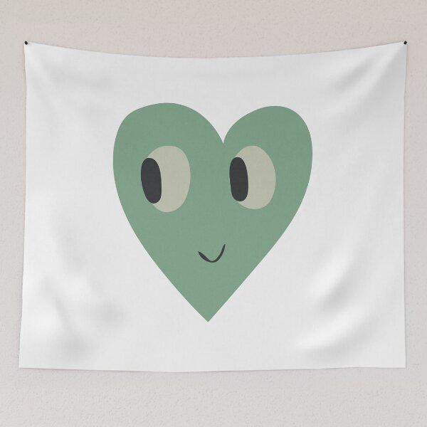 Item preview, green heart face designed and sold by allymac306.