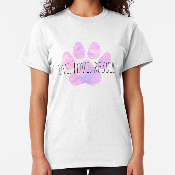 Live Love Rescue Dog Paw Classic T-Shirt