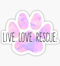 Live Love Rescue Dog Paw Sticker