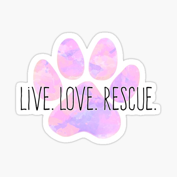 Live Love Rescue Dog Paw Sticker