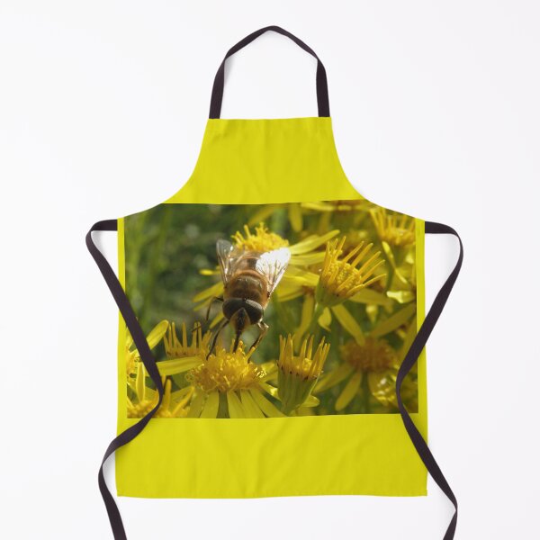 Item preview, Hoverfly Feeding on Yellow Flowers Photograph designed and sold by naturegallery.