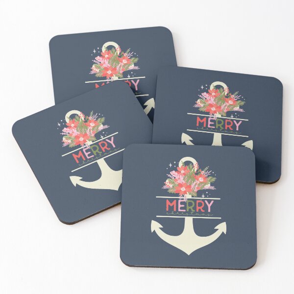 Item preview, Merry Christmas Floral Anchor designed and sold by SharksOnShore.