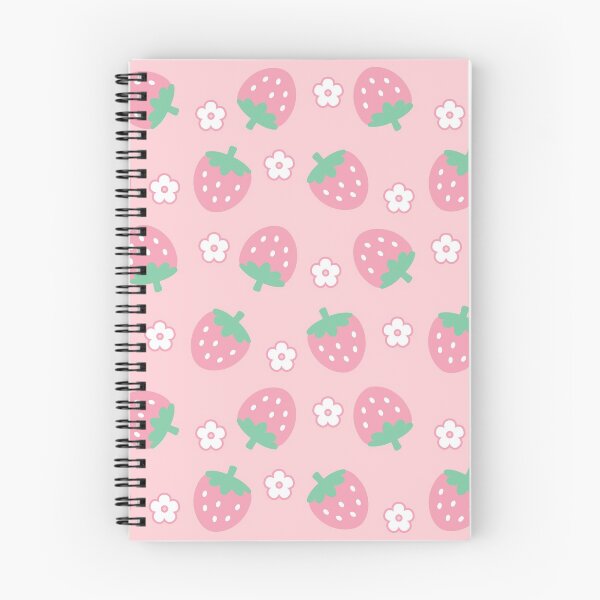 Item preview, Strawberries Pink White Flowers Sakura Kawaii Cute Pastel Aesthetic designed and sold by candymoondesign.