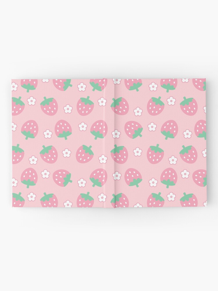 Strawberries Pink Flowers Dots Kawaii Cute Pastel Spiral Notebook for Sale  by candymoondesign