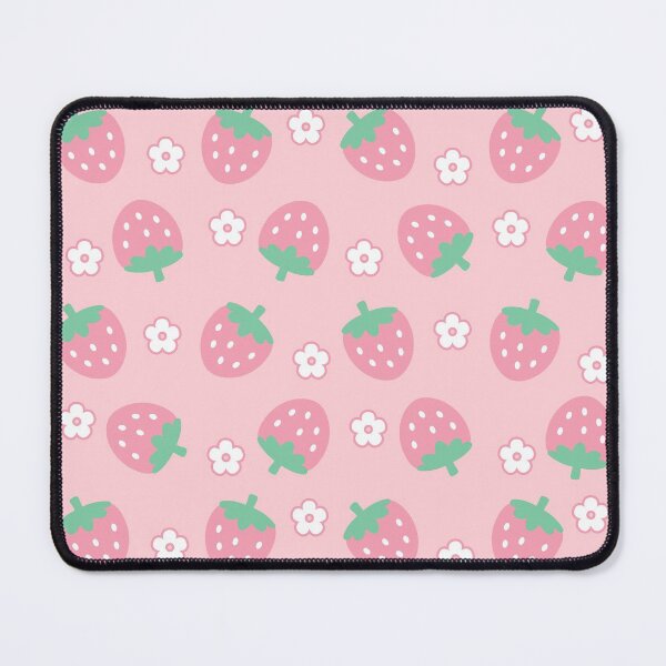 Item preview, Strawberries Pink White Flowers Sakura Kawaii Cute Pastel Aesthetic designed and sold by candymoondesign.