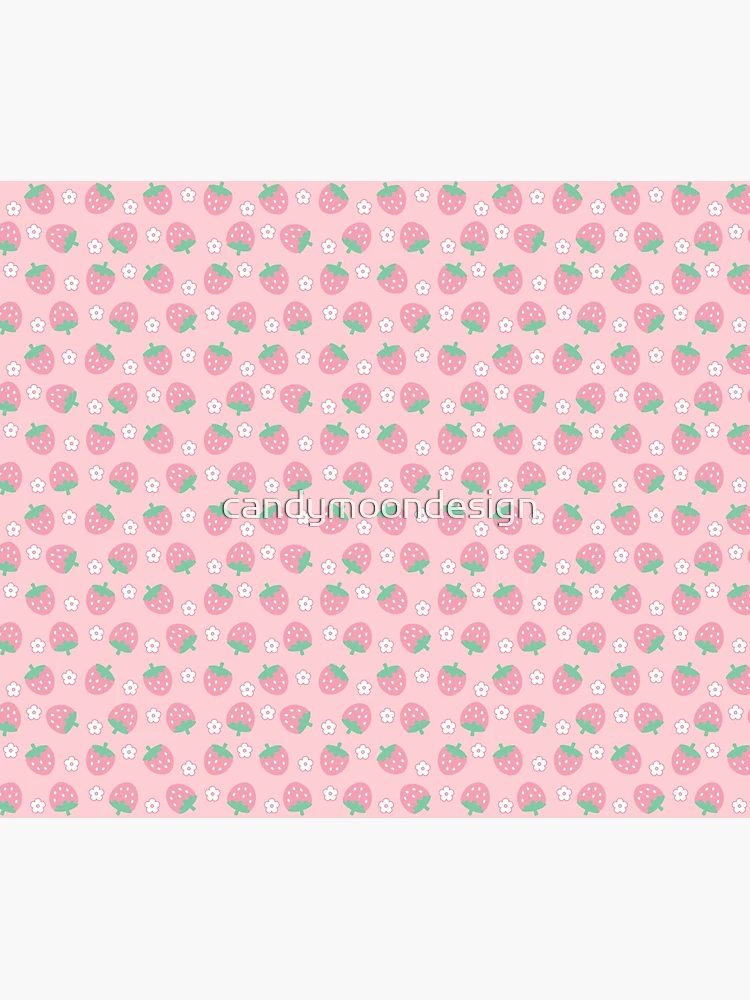 Strawberries on Dots Fabric - Pink –