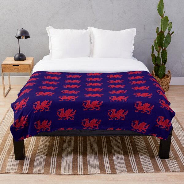 Red Welsh Dragon - Flag of Wales - Sport T-Shirt Sticker Bedspread Duvet Throw Blanket
