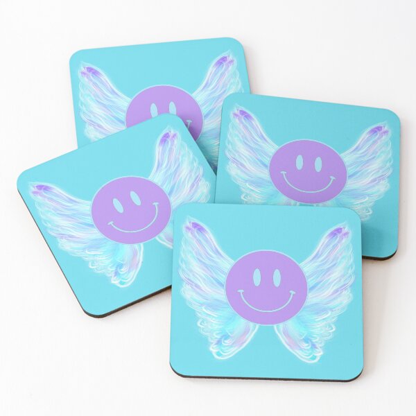 Item preview, Smiley Angel | Happy Face | Teal Aqua | designed and sold by HappyFaceCo.