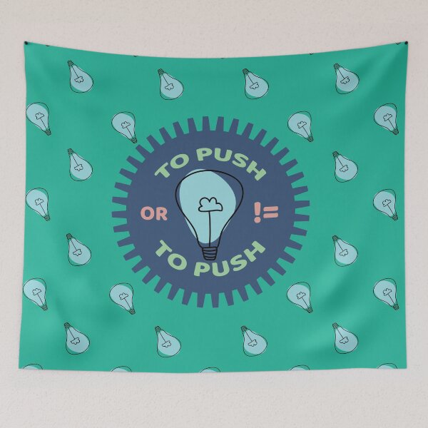 Item preview, To Push OR != (Not) To Push - Programmers and DevOps daily routine niagara blue designed and sold by IrinchiDE.