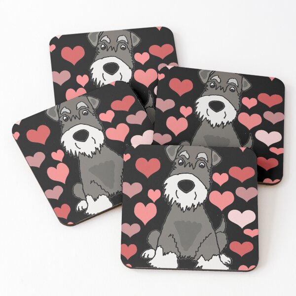 Item preview, Funny Miniature Schnauzer Dog and Hearts Love designed and sold by Nature's Fancy.