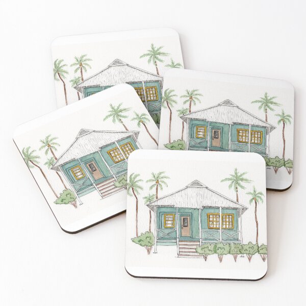 Item preview, Hawaiian Beach House Watercolor Illustration designed and sold by BethanyShell.