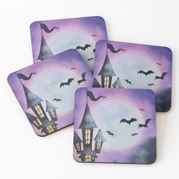 Item preview, Purple Watercolor Halloween Scene designed and sold by dev11588.
