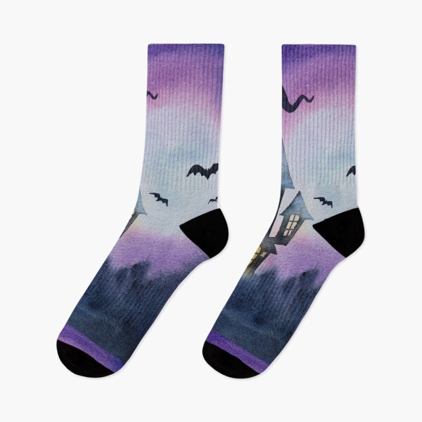 Item preview, Purple Watercolor Halloween Scene designed and sold by dev11588.
