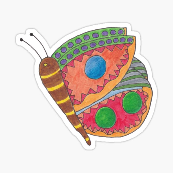A Very Colorful Butterfly Sticker