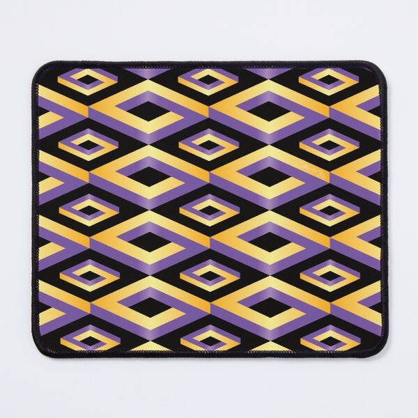 Item preview, PENROSE CUBE V1 Loop Pattern - GOLD and PURPLE on BLACK Background (v1 GOLDPURPLE on BLACK) © designed and sold by DesignsByLawerg.